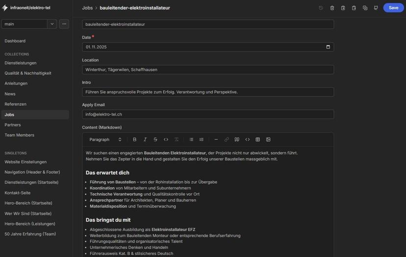 Keystatic Stellenanzeigen – Karriereseite selbst pflegen ohne Programmierkenntnisse