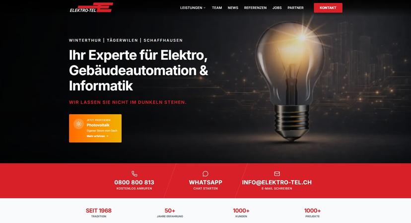 Website Elektro-Tel AG